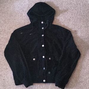 EMPYRE BLACK CORDOROY ZIP JACKET SZ S